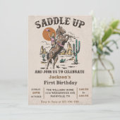 Zadel Western 1e verjaardagsfeestje op Kaart (Staand voorkant)
