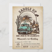 Zadel Western 1e verjaardagsfeestje op Kaart (Voorkant)