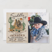 Zadel Western Rodeo Cowboy Verjaardagsfoto Kaart (Voorkant)