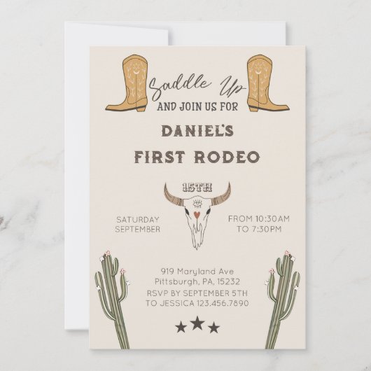 Zadel Westerne Cowboy Verjaardag Kaart (Voorkant)