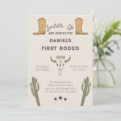 Zadel Westerne Cowboy Verjaardag Kaart (Staand voorkant)