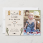Zadel Westerne Cowboy Verjaardagsfoto op Kaart (Voorkant)