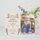 Zadel Westerne Cowboy Verjaardagsfoto op Kaart (Staand voorkant)