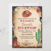 Zadel Westerne Rodeo Cowboy Verjaardagsuitnodiging Kaart (Voorkant)