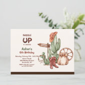 Zadel Westerne verjaardagsuitnodiging op Kaart (Staand voorkant)