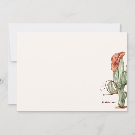 Zadel Westerne verjaardagsuitnodiging op Kaart (Achterkant)