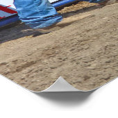 Zadelbrons breken uit Rodeo Chute w Cowboy Poster (Hoek)