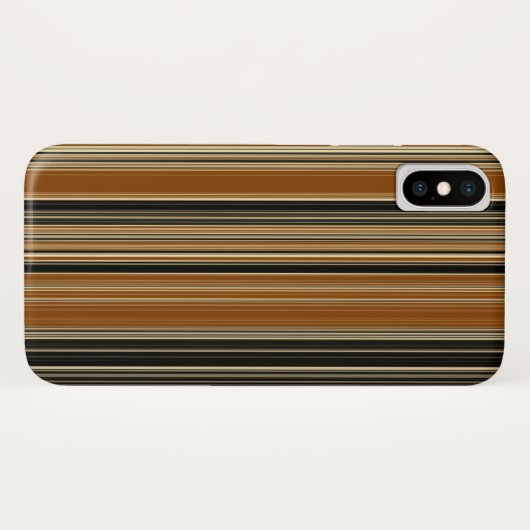 Zadelbruin en zwart gestreept patroon Case-Mate iPhone case (Achterkant (horizontaal))
