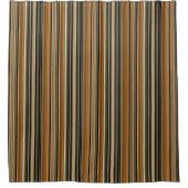 Zadelbruin en zwart gestreept patroon douchegordijn (Voorkant)