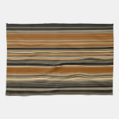 Zadelbruin en zwart gestreept patroon theedoek (Horizontaal)