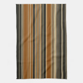 Zadelbruin en zwart gestreept patroon theedoek (Verticaal)