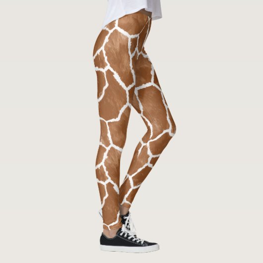 Zadelbruin giraffevelpatroon ID1152 Leggings (Rechts)