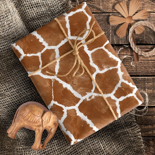Zadelbruine huidpatroon van giraffe ID1152 Cadeaupapier