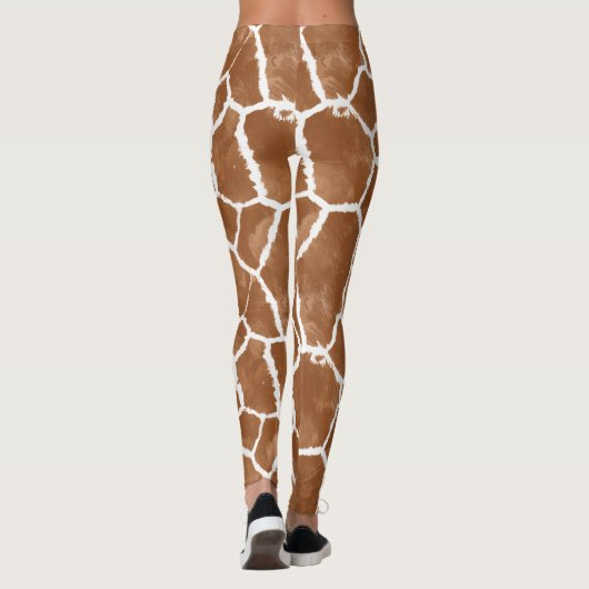 Zadelbruine huidpatroon van giraffe ID1152 Leggings (Achterkant)