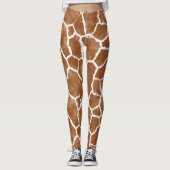 Zadelbruine huidpatroon van giraffe ID1152 Leggings (Voorkant)