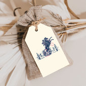 Zadelen eerste Rodeo Cowboy Verjaardag Dank u Cadeaulabel