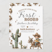 Zadelen eerste Rodeo verjaardag Kaart (Voorkant / Achterkant)