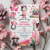 Zadelen Eerste Rodeo Westerne Cowgirl Verjaardag Kaart