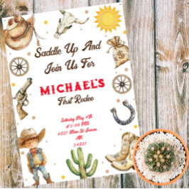 Zadelen eerste Rodeo Wild West verjaardag Kaart