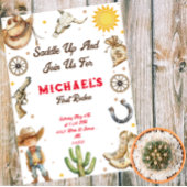 Zadelen eerste Rodeo Wild West verjaardag Magnetische Uitnodiging