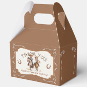 Zadelen kleine tweeling Cowboy Cowgirl verjaardag Bedankdoosjes (Voorkant)