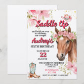 Zadelen Meisjes Western Verjaardag Kaart (Voorkant / Achterkant)