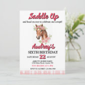 Zadelen Meisjes Westerne Verjaardag Kaart (Staand voorkant)