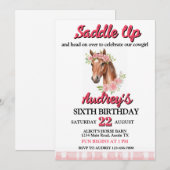 Zadelen Meisjes Westerne Verjaardag Kaart (Voorkant / Achterkant)