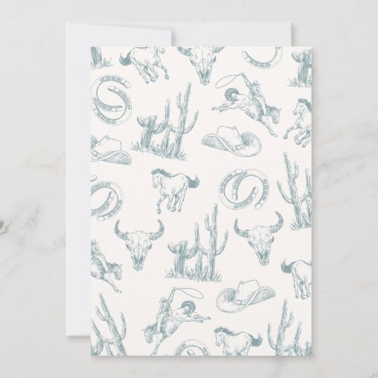 Zadelen op! Cowboy Baby shower Uitnodiging (Achterkant)