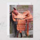 Zadelen op het hek bruiloft kaart (Voorkant)