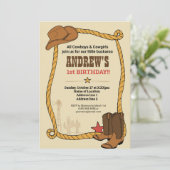 Zadelen op! Westerne Rodeo Cowboy verjaardagsfeest Kaart (Staand voorkant)