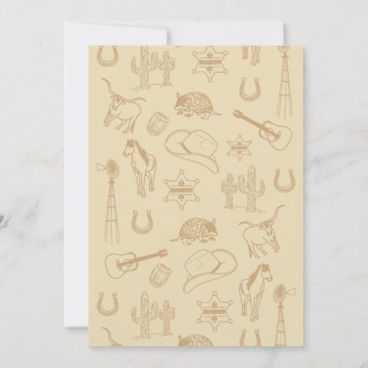 Zadelen op! Westerne Rodeo Cowboy verjaardagsfeest Kaart (Achterkant)