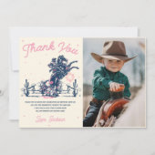 Zadelen Rodeo Cowboy Verjaardag Bedankt Card (Voorkant)