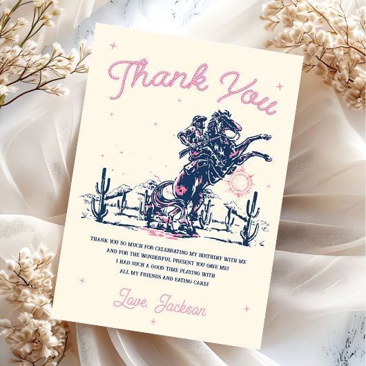 Zadelen Rodeo Cowboy Verjaardag Bedankt Card