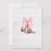 Zadelen Up Cowgirl Laarzen met Roze Bow Eerste Rod Kaart (Achterkant)