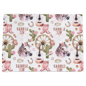 Zadelen Up Cowgirl Roze Westerne Gift Bag Groot Cadeauzakje (Voorkant)