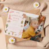 Zadelen Up Cowgirl Verjaardagsfeest Foto Kaart