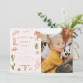 Zadelen Up Cowgirl Verjaardagsfeest Foto Kaart (Staand voorkant)