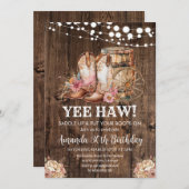 Zadelen Westerne Cowgirl Rustic 30ste verjaardag Kaart (Voorkant / Achterkant)