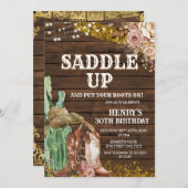 Zadelen Westerne verjaardag voor Man Kaart (Voorkant / Achterkant)