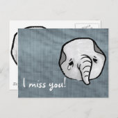 Zadelijke olifant briefkaart (Voorkant / Achterkant)