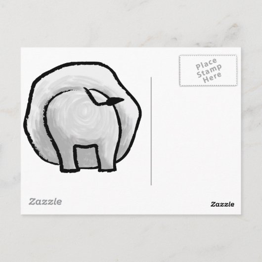 Zadelijke olifant briefkaart (Achterkant)