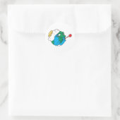 Zadelijke planeet ronde sticker (Tas)