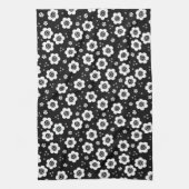 Zadelijke zwarte witte bloemen Handdoek (Verticaal)