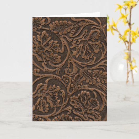 Zadelleder - briefkaarten (Gele Bloem)