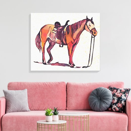 Zadelpaard Canvas Afdruk (Insitu (Woonkamer))
