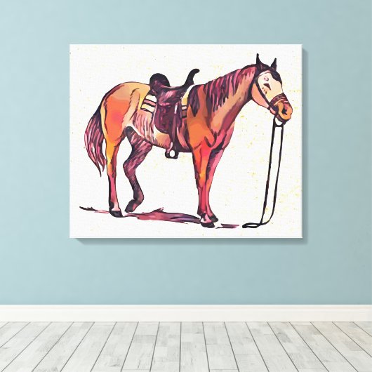 Zadelpaard Canvas Afdruk (Insitu (Houten vloer))