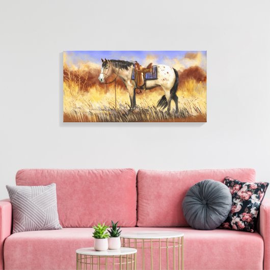 zadelpaardenrustplaats canvas afdruk (Insitu (Woonkamer))