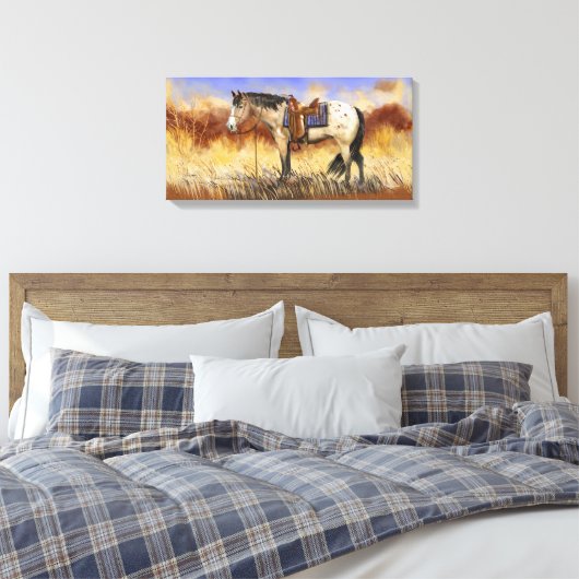 zadelpaardenrustplaats canvas afdruk (Insitu (Slaapkamer))
