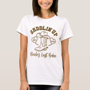 Zadels op Laatste Rodeo Vrijgezellenfeest Bruidsfe T-shirt